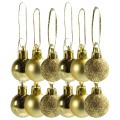 Bombki mini  (12 szt.) złote