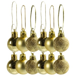 Bombki mini (12 szt.) złote