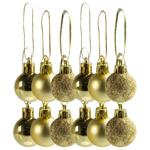 Bombki mini  (12 szt.) złote