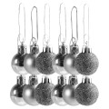 Bombki mini  (12 szt.) srebrne
