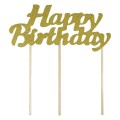 Dekoracja tortu Happy Birthday złota - FSC Mix Credit