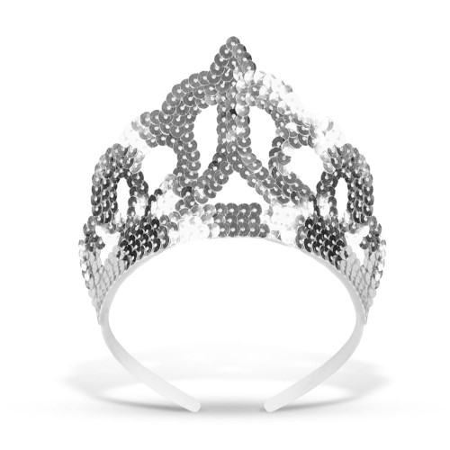 Tiara cekiny srebrna