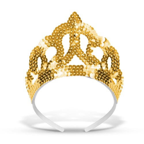 Tiara cekiny złota