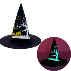 Kapelusz czarownicy ze świecącym w ciemności nadrukiem
