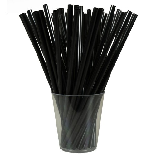 Słomki wielorazowe - proste czarne (20 szt.)