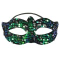 Maska wenecka z cekinami - ciemna
