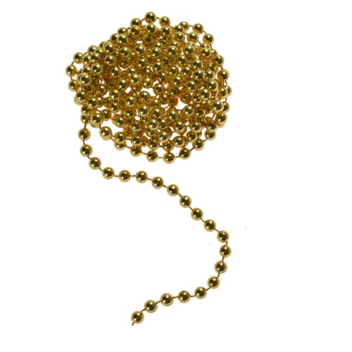 Łańcuch perełki 8 mm złoty