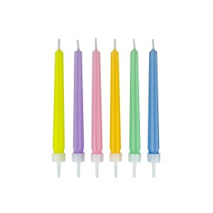 Świeczki ryflowane - dekoracja ciasta (6 szt.)