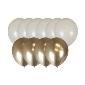 Baza do dekoracji balonowej - beż + złoty (10 szt.)