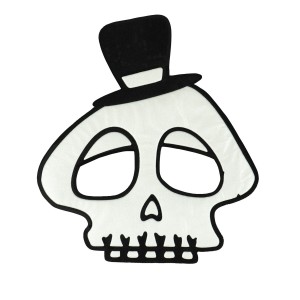 Maska na Halloween (flokowana) - Czaszka