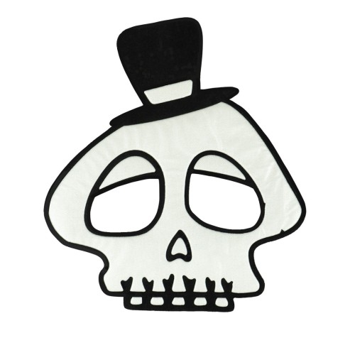 Maska na Halloween (flokowana) - Czaszka