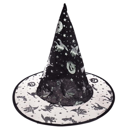 Kapelusz czarownicy z transparentnym rondem