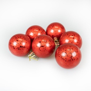 Zestaw bombek z efektem rosy (6 szt.) - czerwony