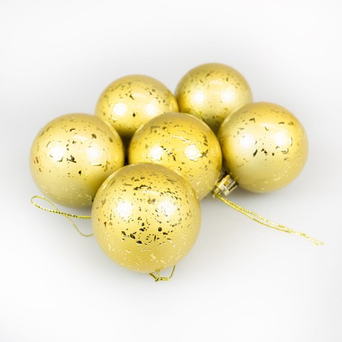 Zestaw bombek z efektem rosy (6 szt.) - złoty