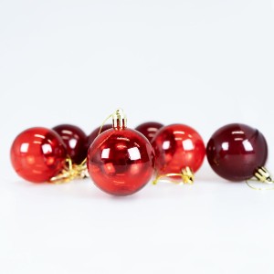 Zestaw bombek transparentnych (8 szt.) - czerwone