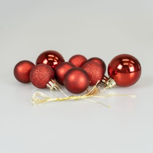 Zestaw dekoracji w bombce (9 szt.) - czerwone