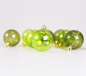 Zestaw bombek transparentnych (8 szt.) - zielone