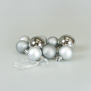 Zestaw dekoracji w bombce (9 szt.) - srebrne