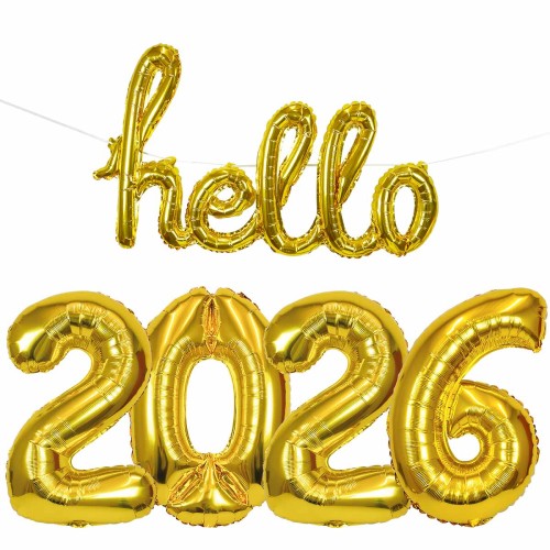 hello 2026 - zestaw balonów foliowych