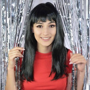 Peruka długowłosa czarna