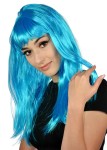 Peruka długowłosa niebieska