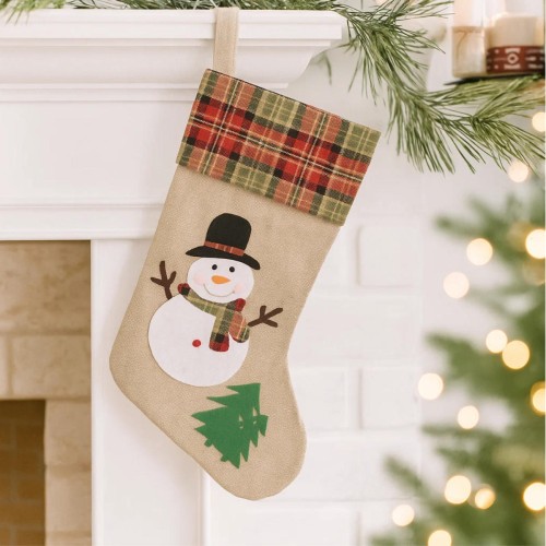 Jutowa skarpeta świąteczna z aplikacją@.jpg