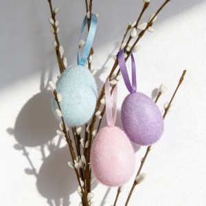 Brokatowe jajka flokowane (3 szt.)