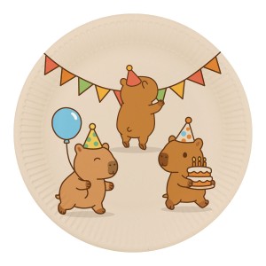 Talerze papierowe - Kapibara (8 szt.) - FSC Mix Credit