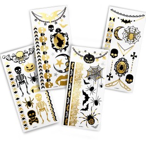 Metaliczne tatuaże halloweenowe