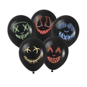 Balony z nadrukiem - efekt maski led (5 szt.)