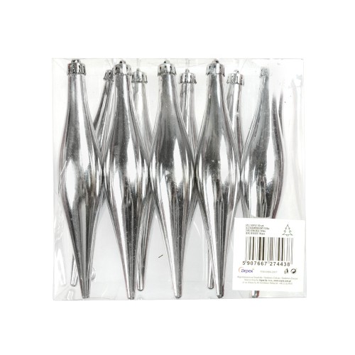 Sople w PVC 15 cm (10 szt.) srebrne