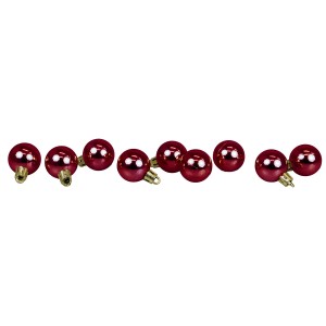 Bombki mini (9 szt.) bordowe