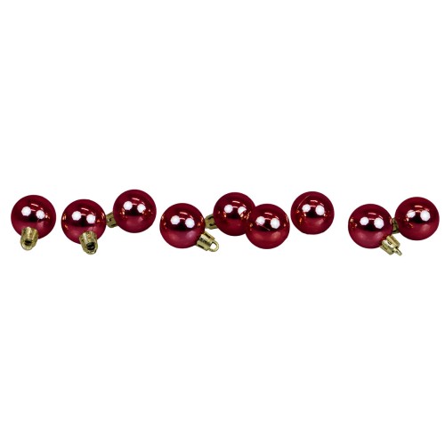 Bombki mini (9 szt.) bordowe