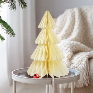 Choinka kremowa - papierowa dekoracja (35 cm)